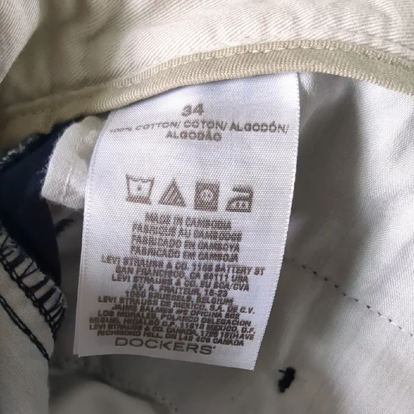 Dockers Men's Navy Flat Front Shorts - Picture 3 of 3